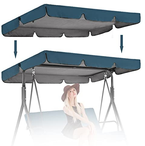 Universal Waterproof Swing Canopy ReplacementUV Resistant Outdoor Sun Shade Cover for Swing Seats & Hammocks (Canopy Only) Durable Weatherproof Easy Install