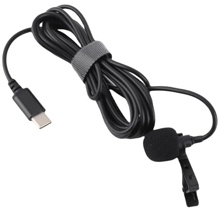 BONKZEBU Microfono Lavalier USB Tipo C Wired Mic Mic Professional Grade Encancing High Sensibility Per Interviste in Streaming Live Podcasting ABS ABS Lega Sponge in Lega Antivento
