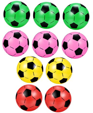 HONITANO 10 Piezas Balones de Fútbol Hinchables para Juguetes de Playa y Piscina Balones Inflables Seguros para Aire Regalo para Niñas Color Aleatorio Color Aleatorio