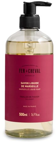Fer à Cheval Savon Liquide de Marseille Feuilles de Figuier 500 ml 97% d'Ingrédients d'Origine Naturelle