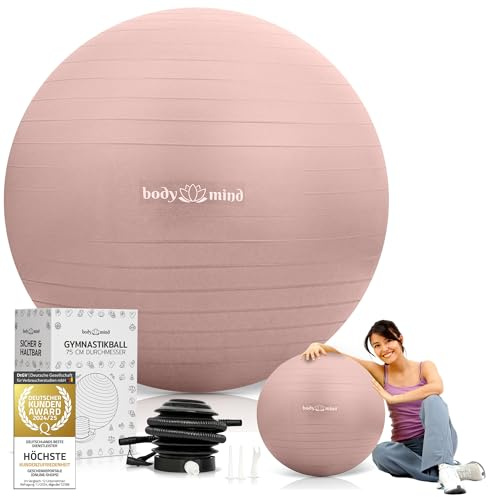 Body & Mind® Gymnastikboll med Pump – Anti-Burst, 55/65/75 cm