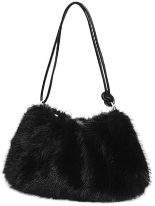 Tygväska Under Armarna - Plysch Axelväska, Trendig Fuzzy Satchel, Lätt Handväska För Kvinnor | Mjuk Väska För Pendling Resor Arbete Shopping Dagliga Utflykter Portabelt Elegant Tillbehör F