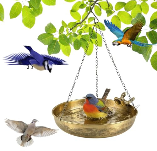 Vogeltränke Hängend Metall, Vogelbad Garten, Vogelbad Hängend, Vogeltränke Winterfest, für Vogelfutterhaus Zum Aufhängen, Vogelfütterung, Wasserspender Wildvögel, Vogelfutterspender