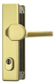 ABUS Türgriff HLZS814 kantiger Knauf F3 Messing, Gold, 1 Stück