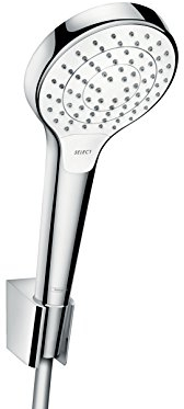 hansgrohe Croma Select S Duschkopf inkl. Duschkopfhalterung, 3 Strahlarten, Weiß/Chrom