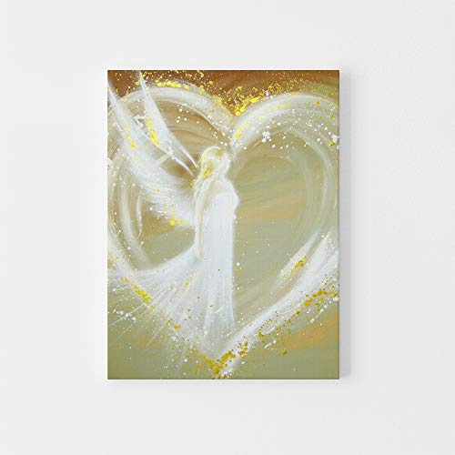 Henriettes-ART: Engelbilder, Engel Leinwanddruck, Bilder auf Leinwand: Weg ins Herz Schutzengelbilder (60 x 80 cm)