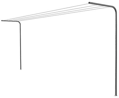 ANDRYS Stendi Biancheria Esterno - Staffe per Stendere i Panni Esterno con Pali Tondi da Cementare - Acciaio Zincato a Freddo - Altezza 220cm - Fili NON Inclusi