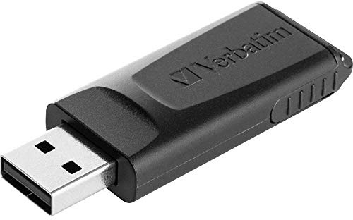 Verbatim Slider USB-Stick - 128 GB, USB 2.0 mit versenkbarem Schiebemechanismus, schwarz, 49328