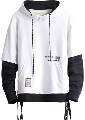 Moshtashio Sudadera con Capucha para Hombre Contraste Color Hoodie | Men Pullover Deportiva Sweatshirt Hip Hop Ropa Unisex Moda Manga Larga Casual Para Jovenes Chica Invierno