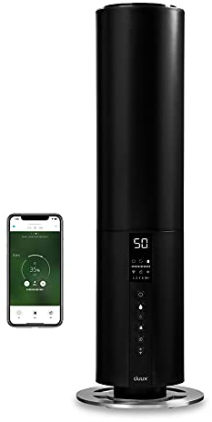 Duux Beam 2 Noir - Humidificateur d’air silencieux - Humidificateurs ultrasonique pour maison/chambre - Production de vapeur 350ml/h, 25 h d’utilisation - Télécommande Intégrée