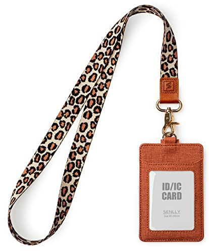 SENLLY Ausweishalter mit Süß Schlüsselband, Vertikale Ausweishülle, ID Kartenhalter Card Badge Holder mit Doppelseitige Kartenfächer