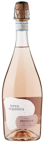 Terra Organica Prosecco Rosé D.O.C.11% ABV 75cl | Organic Italian Light & Extra Dry Sparkling Prosecco Rosé | Award Winning Prosecco Rosé | Produced by Family Run Winery