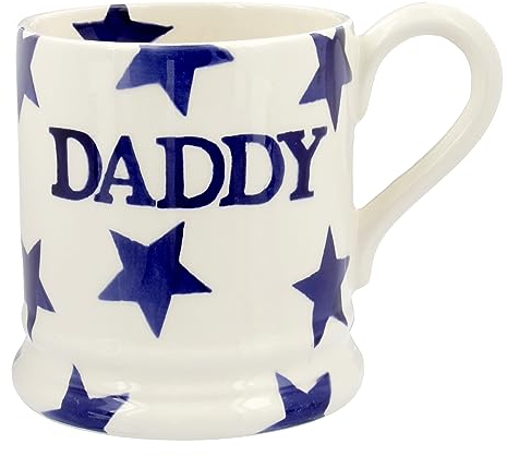 Emma Bridgewater große Tasse 1/2 Pint, Keramik Kaffeetasse groß - Steingut Tasse, Cappuccino, Latte, Kaffee, Teetasse - Schöne Tassen, Geburtstagsgeschenk - Kaffeebecher Sterne Daddy
