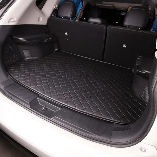 NAHAN Kofferraummatte Kofferraumwanne für Jeep Compass 2017-2022 2023, rutschfest Kratzfestem Leder Kofferraummatten Kofferraumschutz Autozubehör,All-Black