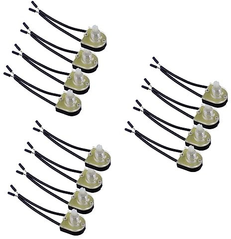 DOITOOL 12pcs Practical Turn-knob Stem Mounted Control Wall Lamp Lighting Equipment Parts Silver Dimmer Light Switch for Lamp off Switch Useful Ceiling Light Knob