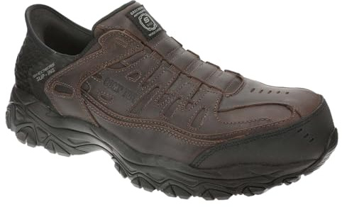 Skechers Men's Work Holdredge Ryker Hands Free Slip-in, Brown, 11