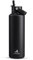 POWCAN 710 ml/24 oz Insulated Water Bottle for Outdoors: Leakproof, Flex Cap, Lightweight, Cold for 24 Hrs, Stainless Steel Thermos with Straw for Travel, Trip, Hiking, Biking, Sport (Midnight Black)