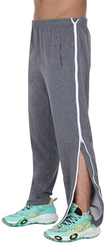 BWBIKE Pantalones de Entrenamiento para Hombre Pantalón de Rehabilitación Desprendible con Cremallera lateral Completa Chándal al Aire Libre Pantalones de Chándal de Entrenamiento Atléticos Informales