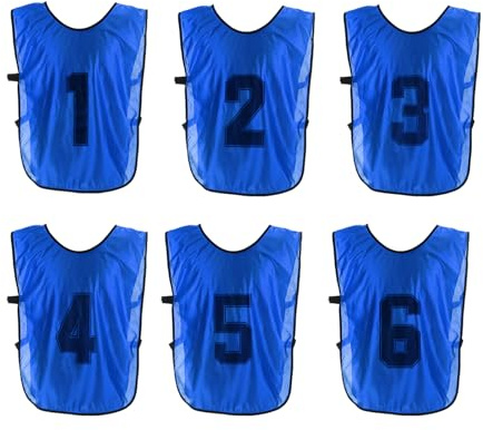PATIKIL Fotboll träningsväst, lag sport pinnies vändbara numrerade fotbollsträning pennies tröjor haklappar, Mörkblått, 27 Inch