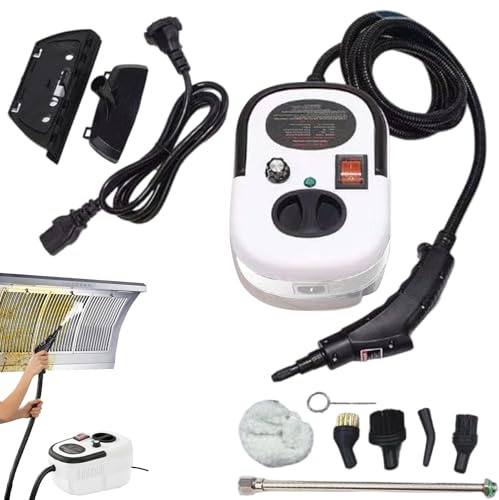 Limpiador de Vapor de Mano 2500W, 6 Niveles Ajustables y 1100ml Tanque, con 5 Accesorios para Cocina, Baño, Cristales y Tapicería de Coche