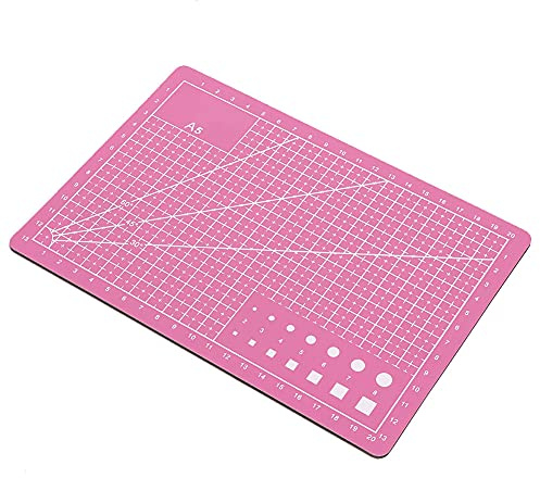 SEAFRONT A5 Självläkande Skärmatta PVC Craft Board 8,3 X 5,8 Tum Bärbar Arbetsyta för Sömnad Quiltning DIY Art Scrapbooking med Bordsskydd Grid Pad (Rosa)