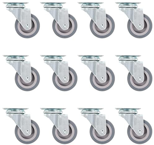 Mangloder styrhjul 12 stycken 50 mm diameter 35 kg för möbler, verkstad, lager, logistik, industri, transportutrustning, rullbana, plattformsvagn, säckkärra, kran