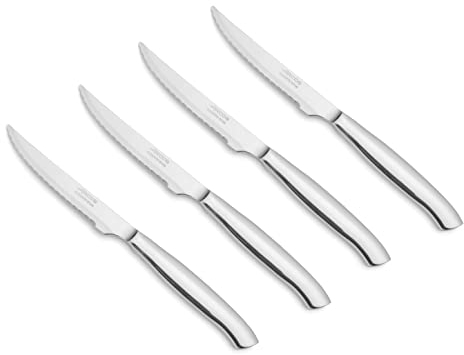 Arcos Fleischmesser-Set 4-teilig - Taschenmesser-Set mit Borperla, Ideal zum Schneiden und Filetieren von Fleisch - Monoblock Edelstahlklinge und -griff - Serie Mesa