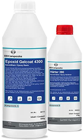 Epoxidharz Gelcoat 4300 mit Härter 775g System für Beschichtungen Formbau Kunstharz Resin Osmoseschutz Wassersperrschicht Holzporenfüller