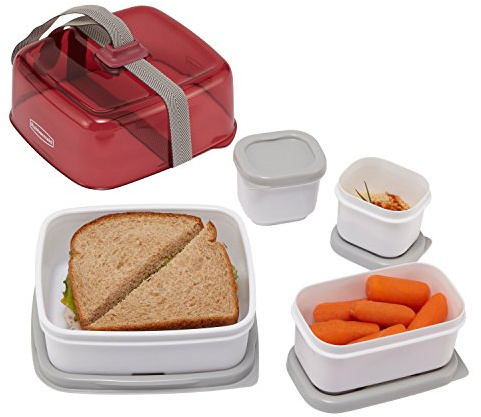Rubbermaid Fasten + Go Sandwich Kit, Marsala, 4-Piece Set