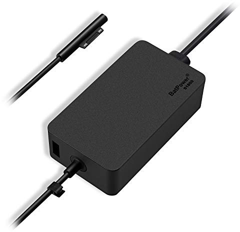 BatPower 15V 2.58A Surface Chargeur 44W Compatible avec Microsoft Surface Pro X 7 6 5 4 3 Go Tablet Surface Laptop 4 3 2 1 Source de Courant 44W 1800 Adaptateur avec 5V 1A USB Port