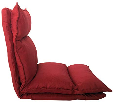 Rebecca Mobili Meditationstuhl, Meditationskissen Bodenstuhl für Yoga in Rot, Metall Polyester, Entspannung Wohnzimmer Terrasse – Maße: 70 x 56 x 70 cm (HxLxB) - Art. RE6199