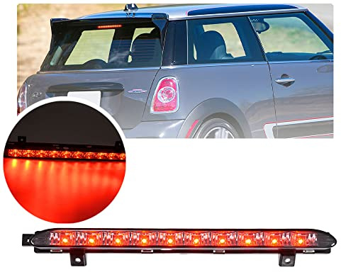 NSLUMO Lente Nero Fumo Colore Rosso 10-LED 3a Lampada Freno High Mount Luce compatibile con M-INI R56 Cooper CooperS R60 Countryman 2006-2016