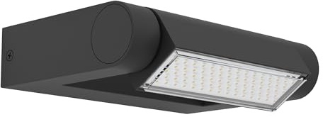 EGLO LED Außen-Wandlampe Brianza, Außenleuchte Wand, Wandleuchte aus Aluminium-Guss in Schwarz, Außenlampe warmweiß, schwenkbar, IP44 | Wandleuchte aus Aluminium-Guss in Schwarz, Außenlampe warmweiß, schwenkbar, IP44