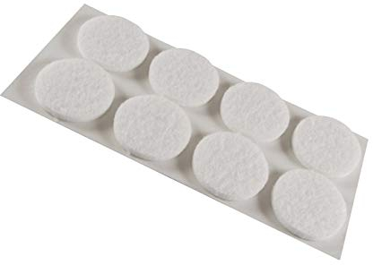 Feltrini adesivi tondi Ø 24 mm. - bianco - 8 pz.