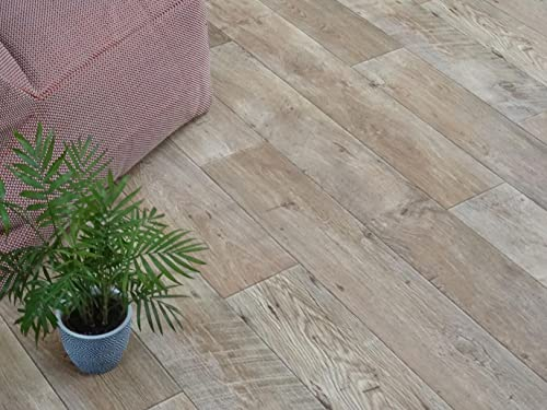 PVC Bodenbelag Vinylboden im robusten Wohn-Stil, Zuschnitt (4m breit, 4,5m lang)