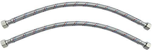 AERZETIX - C51047 - Satz von 2 - Flexibler anschlussschlauch - flexschlauch - 400mm - 3/8 weiblich - 3/8 weiblich - wasserhahn gesundheitlichen mischbatterie küche badezimmer sanitär