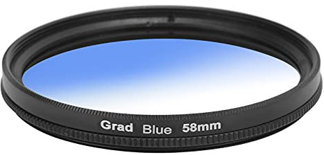 Akozon Filtre D'objectif Filtre de Gradient de 58mm Revêtement Multicouche Filtre D'objectif de Couleur Progressif Imperméable pour Filtres de Caméra pour Divers Effets(Bleu
