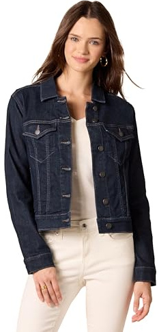 Amazon Essentials Veste en Jean Coupe Classique (Disponible en Grande Taille) Femme, Brut Délavé, L