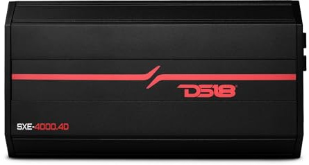 DS18 SXE-4000.4D/BK Car Amplifier Stereo Full-Range Class D 4-Channel 275x4 RMS @4 OHM 4000 Watts - Powerful and Compact Amp for Speakers in Car Audio System