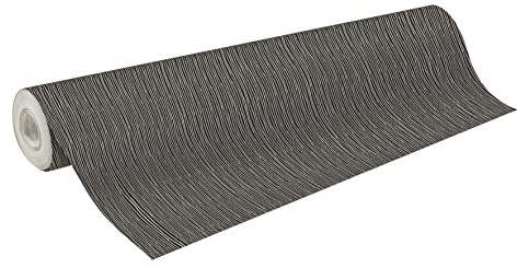 Clairefontaine 211946C - Rolle Geschenkpapier Alliance 60g, 50x0,70m, ideal für voluminöse Geschenke und Profis, 1 Rolle, Streifen Schwarz/Weiß