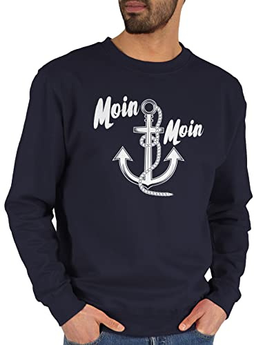 Shirtracer - Sweater Pullover Sweatshirt Herren Damen - Sprüche Statement - Moin Moin Anker