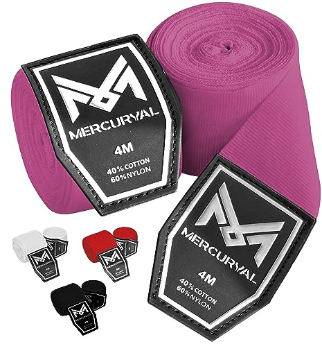 MERCURYAL Premium 4m Boxbandagen mit Daumenschlaufe - Bandagen Boxen - Boxbandagen Herren - Box Bandagen - Boxing Wraps - Boxbandage Hand für Boxen Kickboxen,MMA Boxen Muay Thai