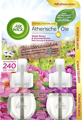 Air Wick Duftölflakon Doppelpack Nachfüller 2 x 19ml Wilde Rosen & Sommerflieder Blütenzauber