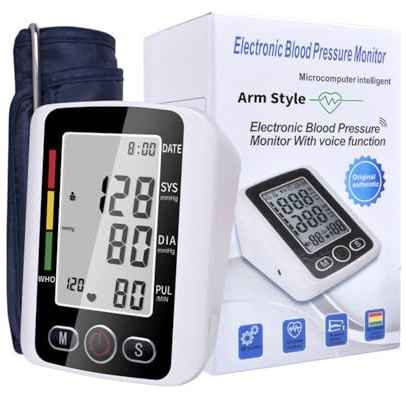 FONCBIEN Tensiómetro de Brazo, Medición Precisa Aparato Tension Arterial con Función de Memoria Medidor de Tension Arterial Brazo Dispositivo de Medición de la Presión Arterial