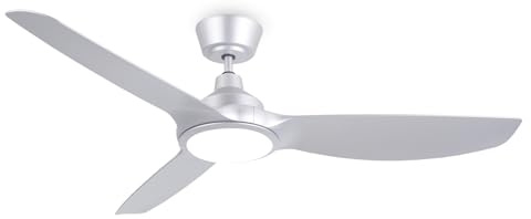 Ovlaim 132cm Silent DC Motor Smart Ceiling Fan with Light and Remote, App, Voice Control, Modern Silver High CFM Ceiling Fans for Home and Office