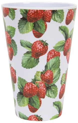 Lesser & Pavey Strawberry Field Plastic Cup Beaker Drinks Tumbler 16oz Fruit Pattern Design