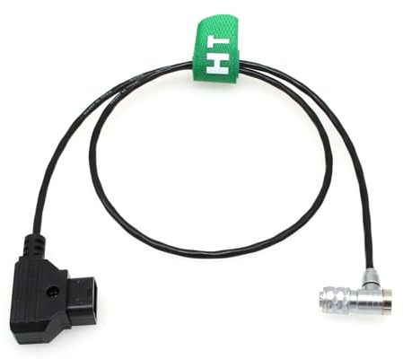 HangTon Stromkabel für Blackmagic BMCC 6K, Taschenkamera BMPCC 4K 6K 6K Pro, D-Tap auf rechtwinklig 2-polig, 60cm