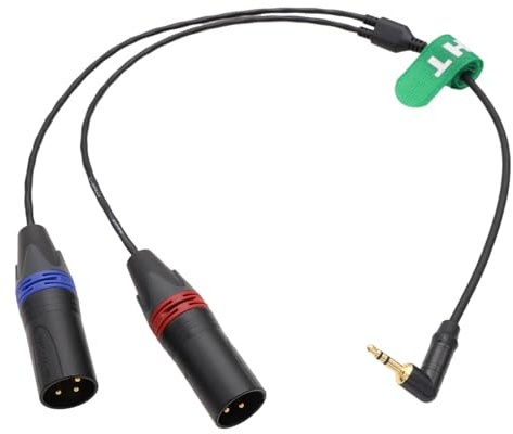 HangTon Audio Cable for Mixer Recorder Amplifier Microphone DJ Music Instrument Receiver Camera, 3.5mm 1/8 to 2 XLR 3 pin Male Left Right Balanced 2-Channel 50cm