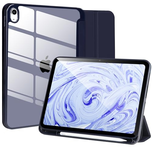 Hülle kompatibel mit iPad 11/10. Generation (2025/2022), 10,9 Zoll, stoßfeste Hartschalen-Schutzhülle mit Stifthalter, Tablet-Hülle mit automatischer Aktivierung/Deaktivierung,Dunkelblau