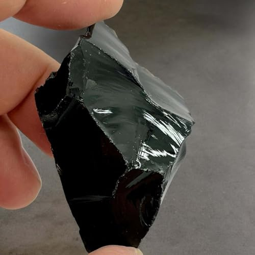 arana's Pierre de poche OBSIDIENNE brute 3-5 cm - Emportez-la toujours avec vous - Amulette porte-bonheur - Pierres et cristaux naturels de guérison (obsidienne)